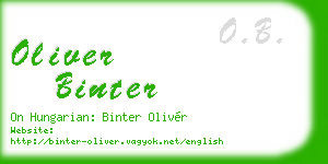 oliver binter business card